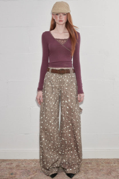 Lace-Trimmed Asymmetrical Tee