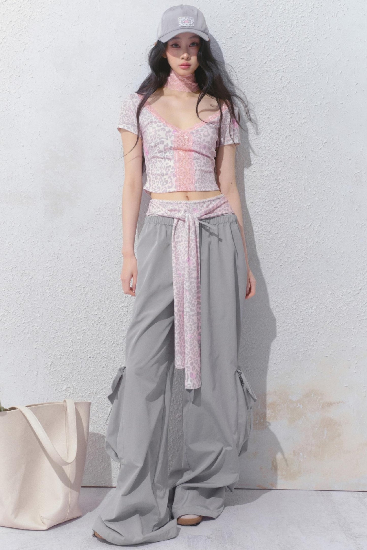 Pink Leopard V-Neck Tee