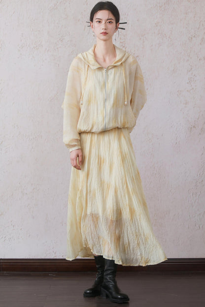 Yellow Pleated Skirt