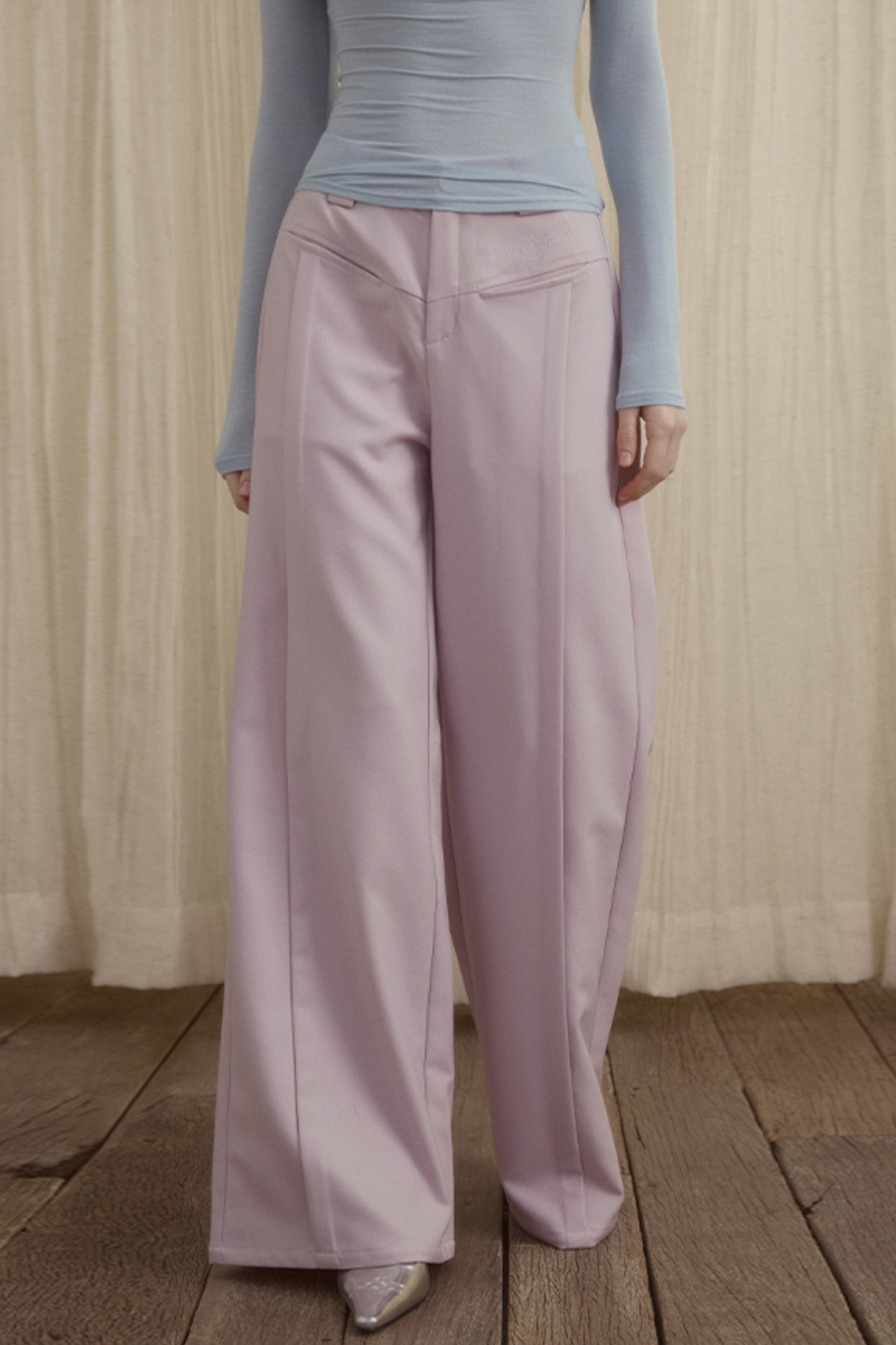 High-Rise Straight Trousers