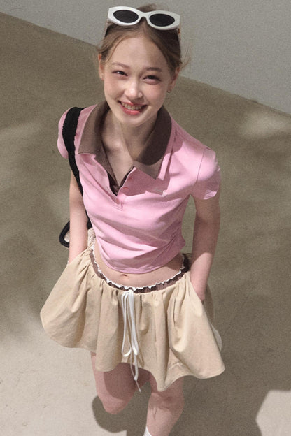 Vintage Lace Poncho Polo Skirt Set-Up