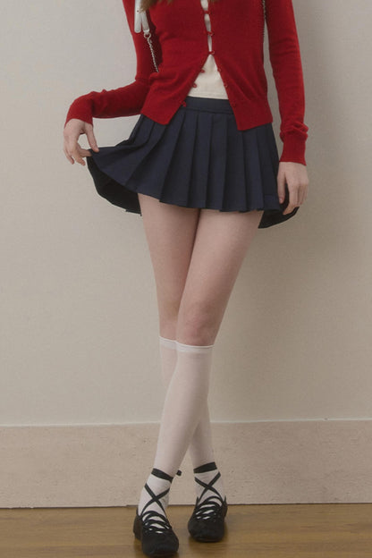 Double-Waist Pleated Skirt