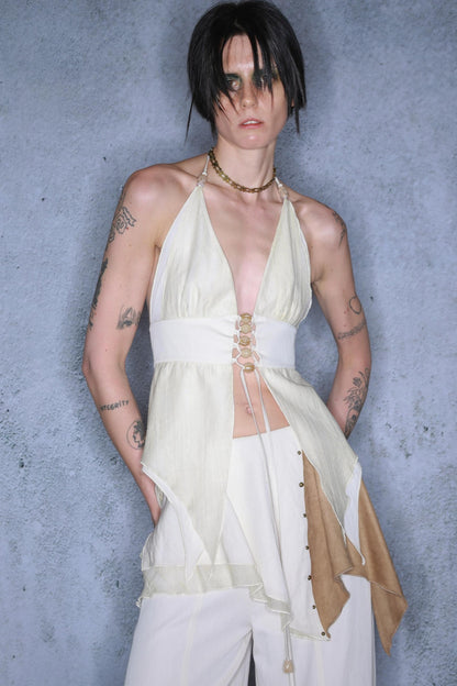 Leaf Beaded Cotton Camisole