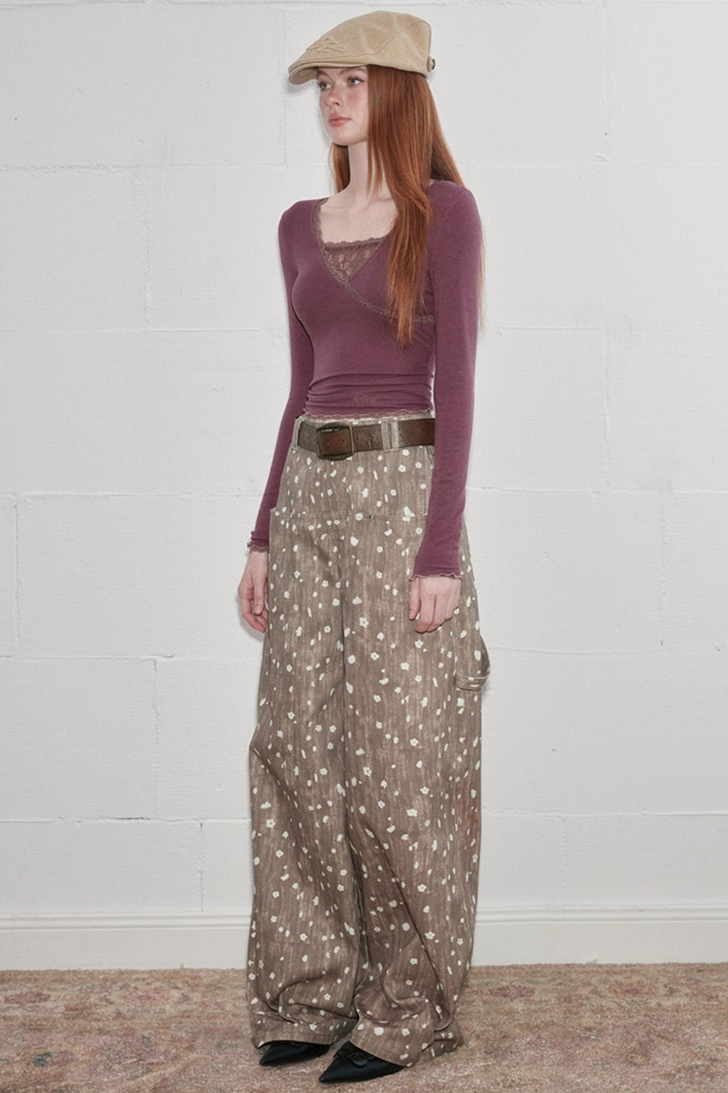 Lace-Trimmed Asymmetrical Tee