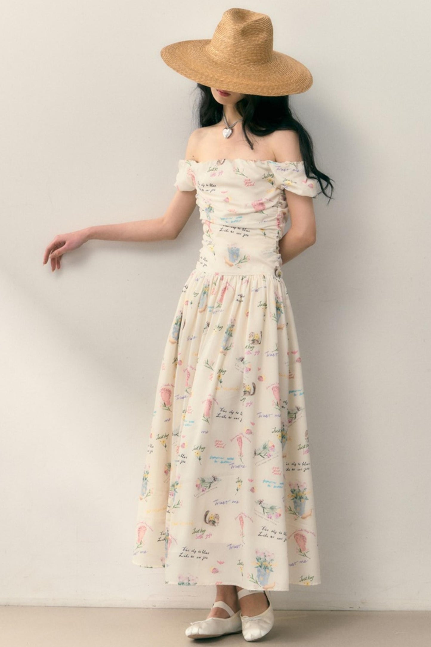Pastel Lotus Neck-Tie Oriental Dress