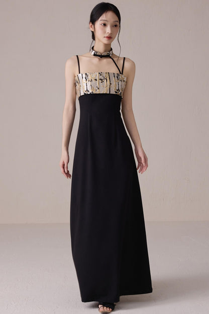 Bamboo Jacquard Halter Dress