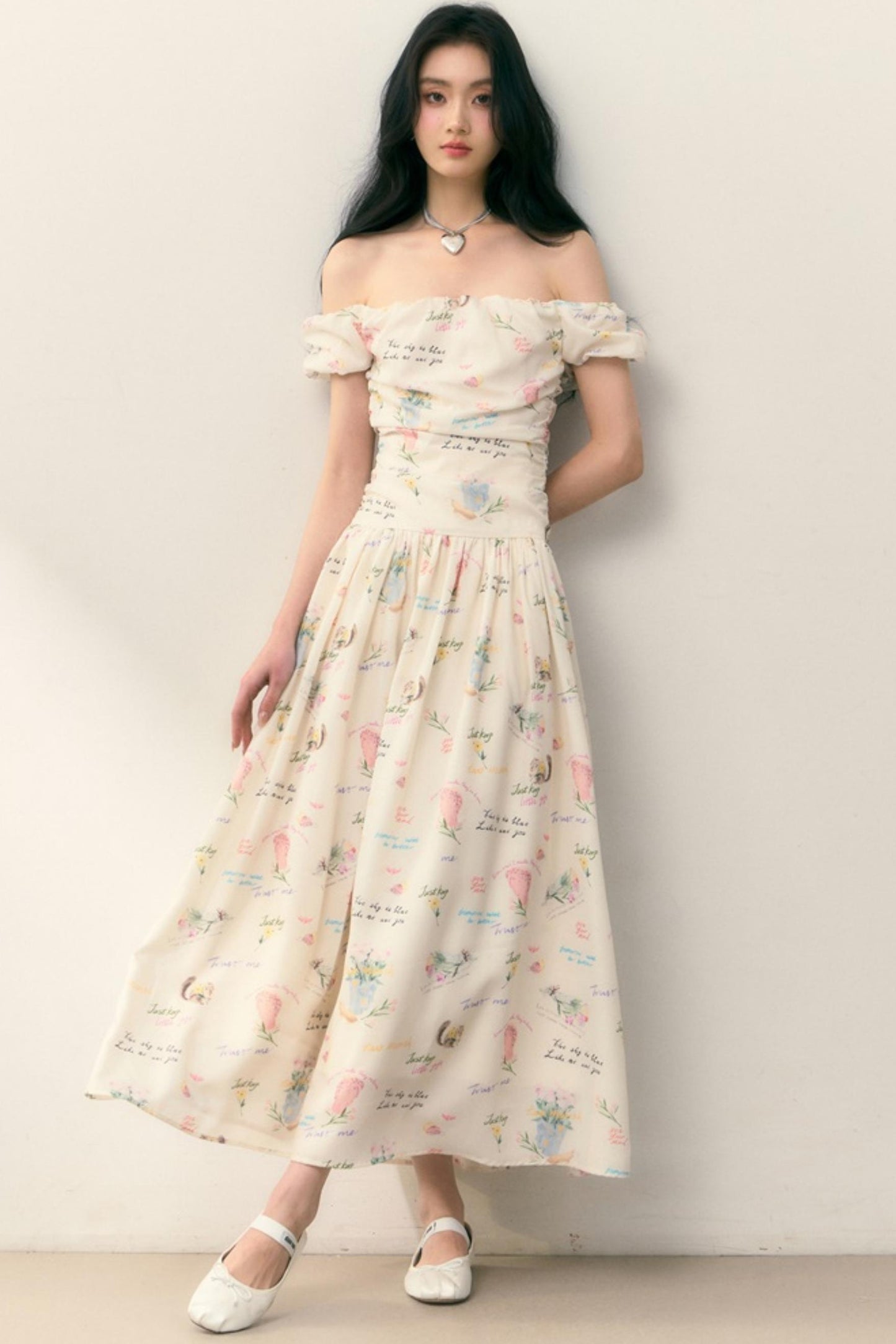 Pastel Lotus Neck-Tie Oriental Dress