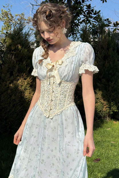 Summer Breeze Blue Lace Dress Set-Up