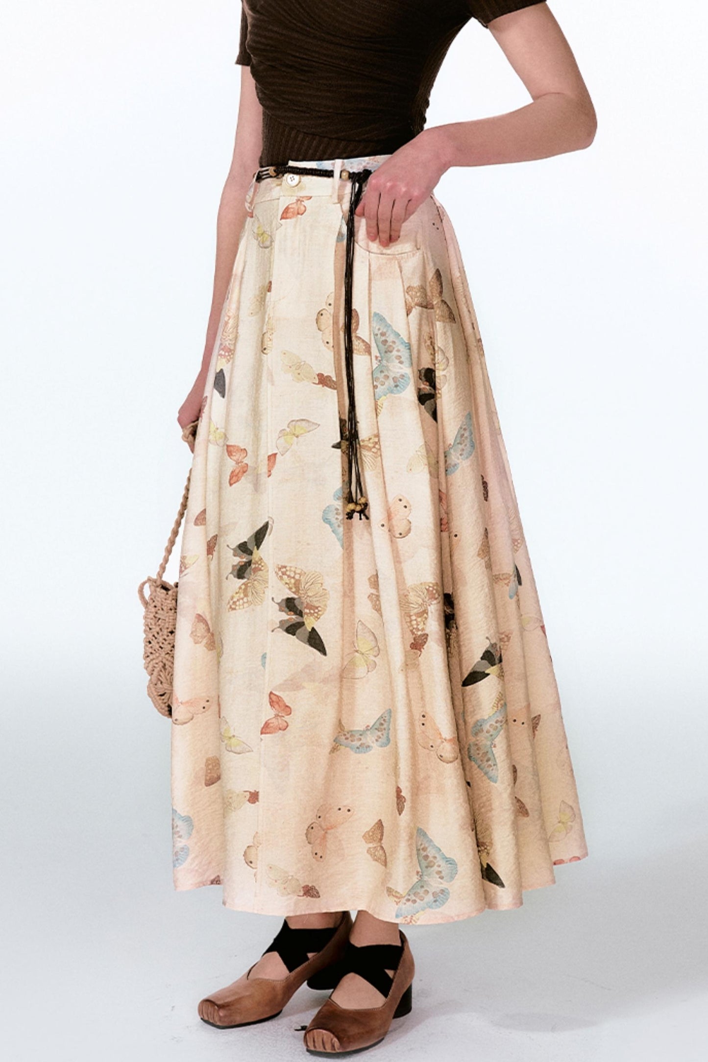 Butterfly Pleat Top With Maxi Skirt Set-Up