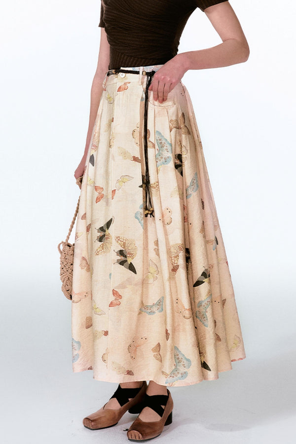 Butterfly Pleat Top With Maxi Skirt Set-Up