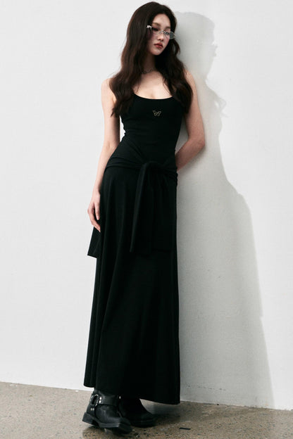 Tie-Waist Halter Maxi Dress