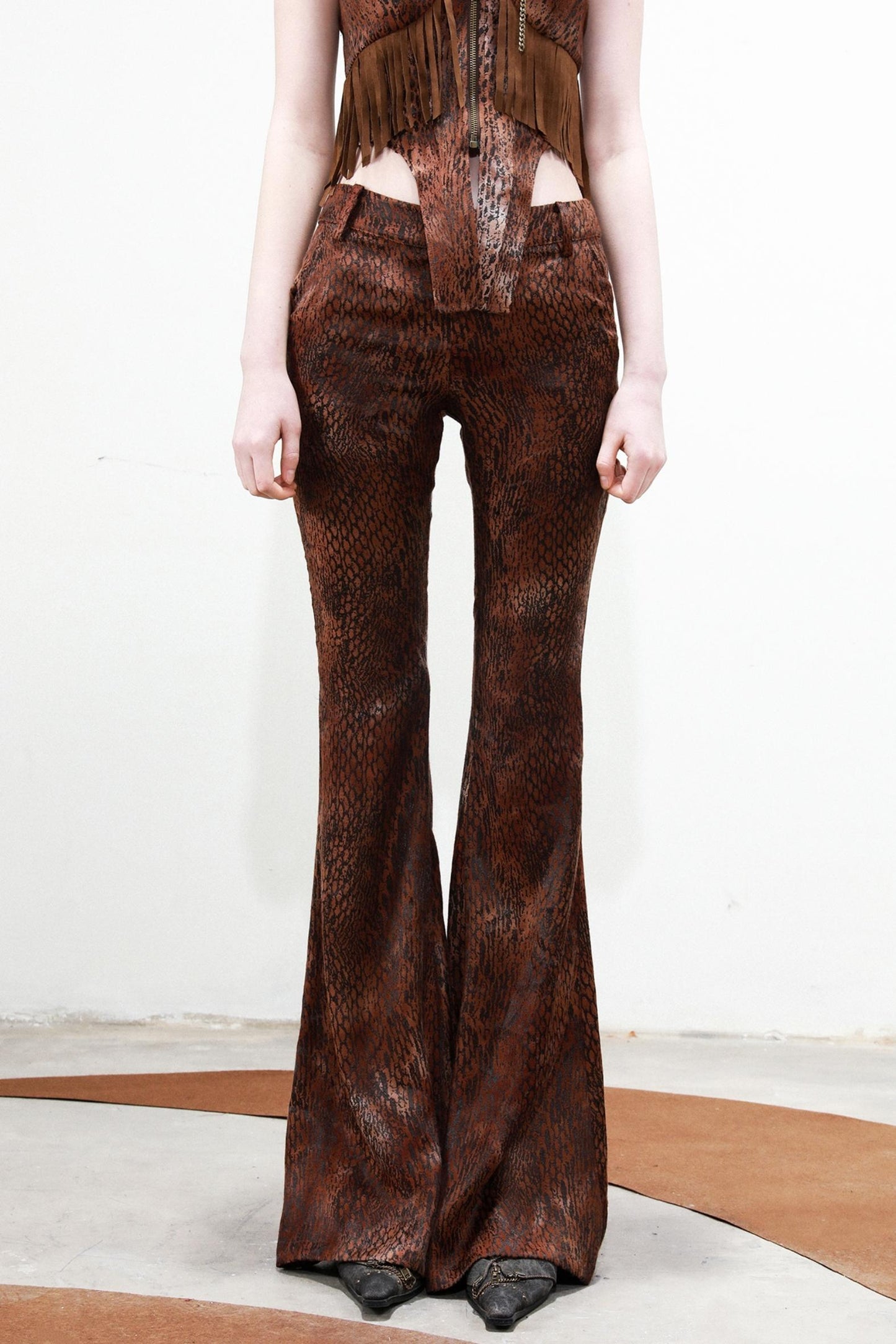 Snake Print Slim Pants