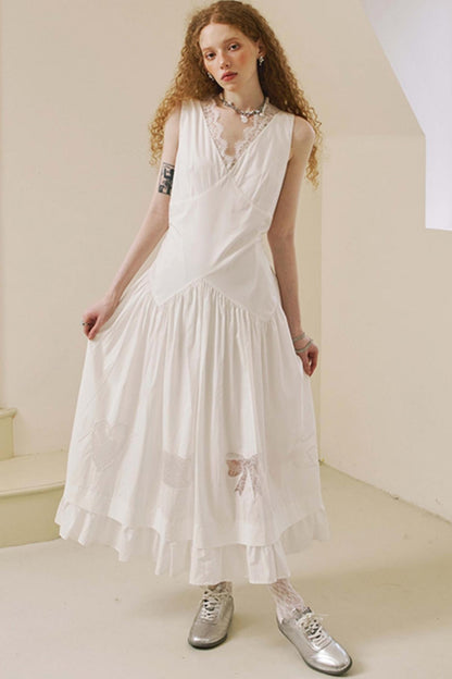 Elegant Lace V-Neck Dress