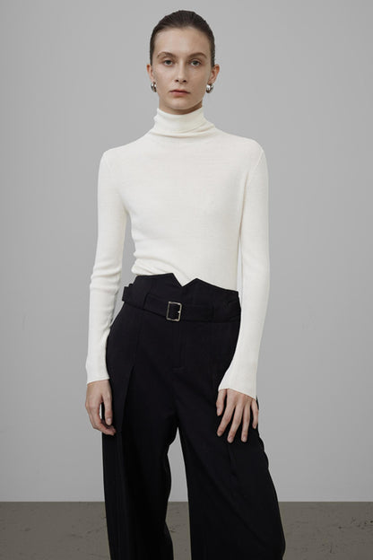 High Neck Slim Knit Sweater