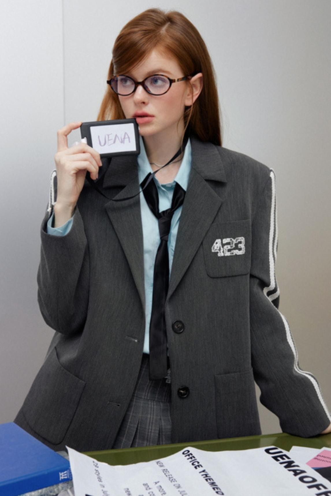 Retro Gray Embroidered Jacket