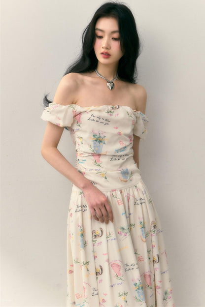 Pastel Lotus Neck-Tie Oriental Dress