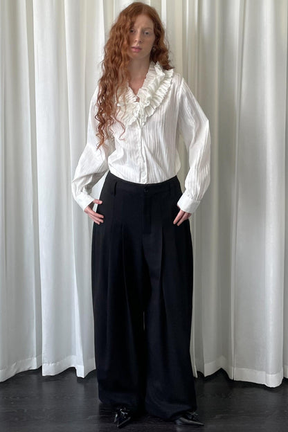 Big Lace Tie Long Sleeve Shirt