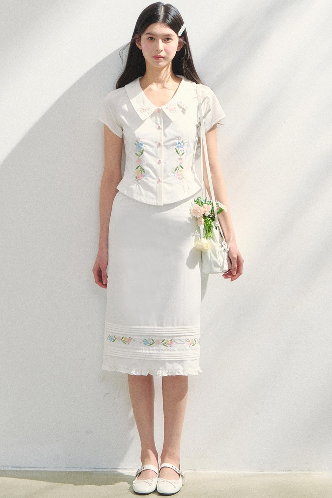 Floral Shirt & Skirt Set-Up