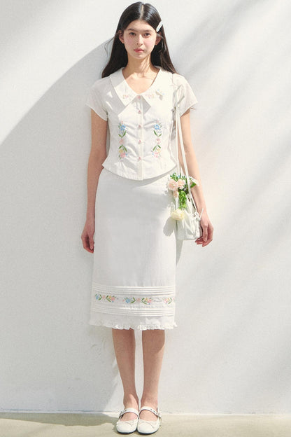 Floral Shirt & Skirt Set-Up