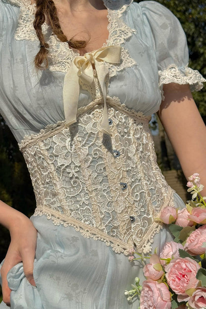 Summer Breeze Blue Lace Dress Set-Up