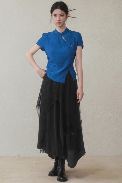 Klein Blue Chinese Shirt