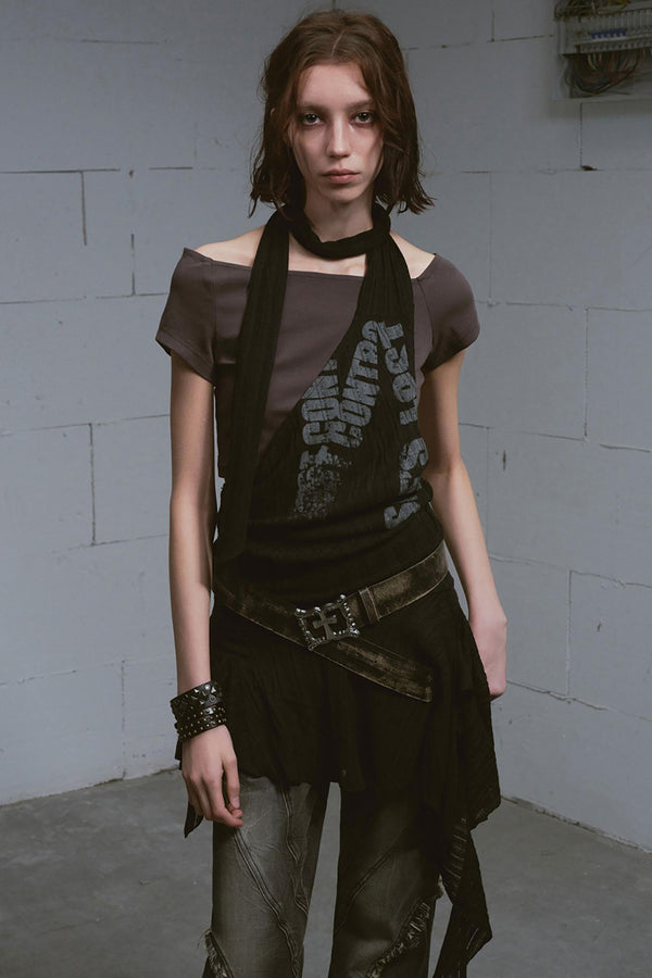 Lost End Printed Scarf Dress