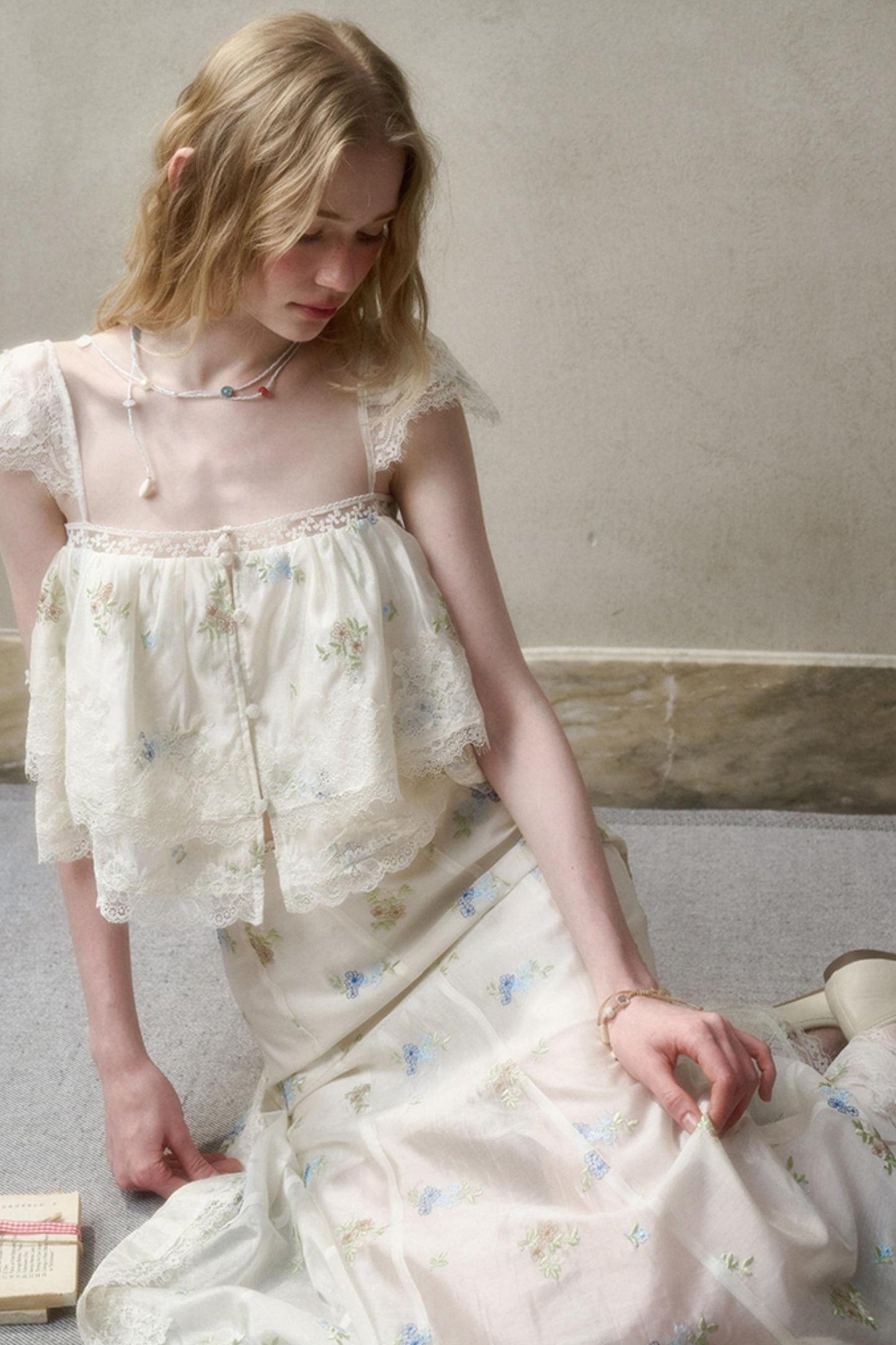 Airy Floral Ensemble Skirt Set-Up