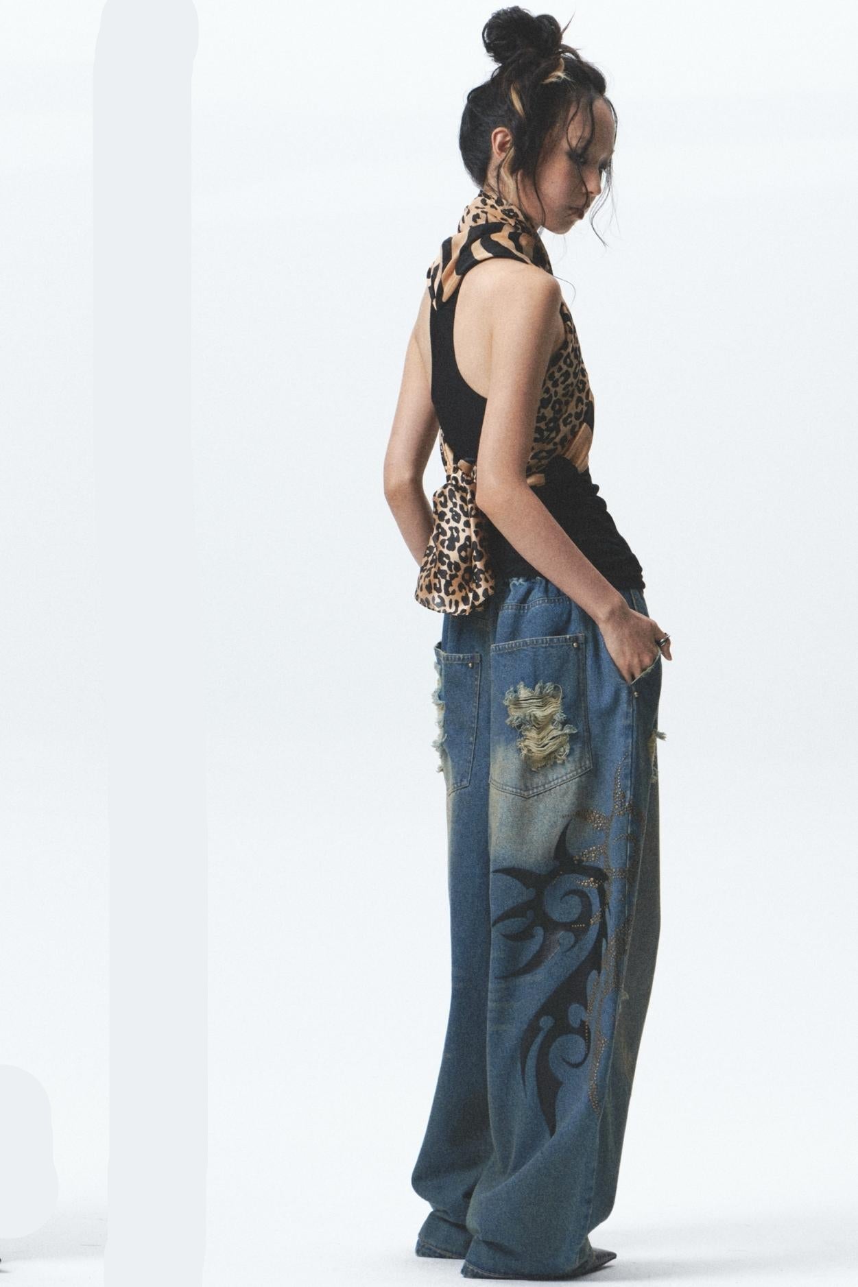 Distressed Denim Jeans