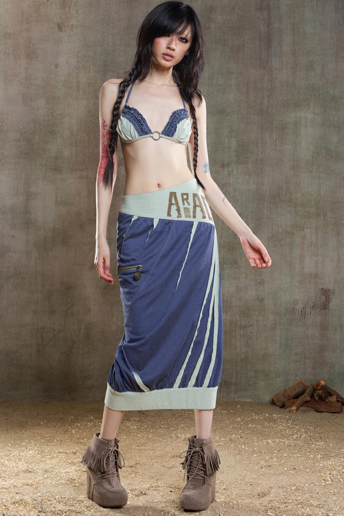 Colorful Punk Ruffle Bikini