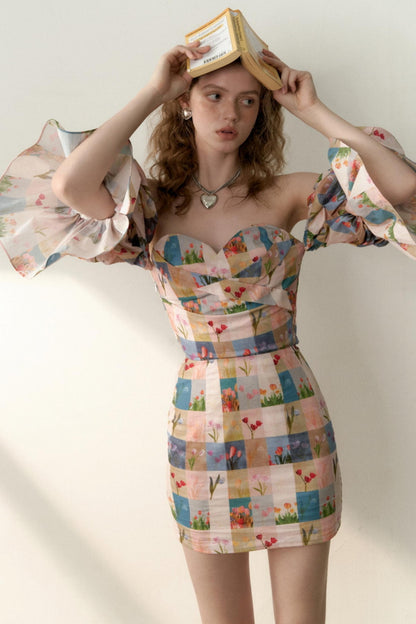 Vibrant Tulip Fitted Dress