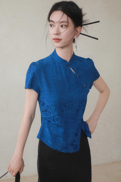 Klein Blue Chinese Shirt
