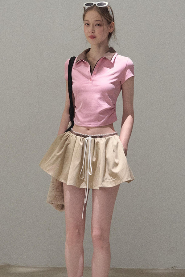 Vintage Lace Poncho Polo Skirt Set-Up