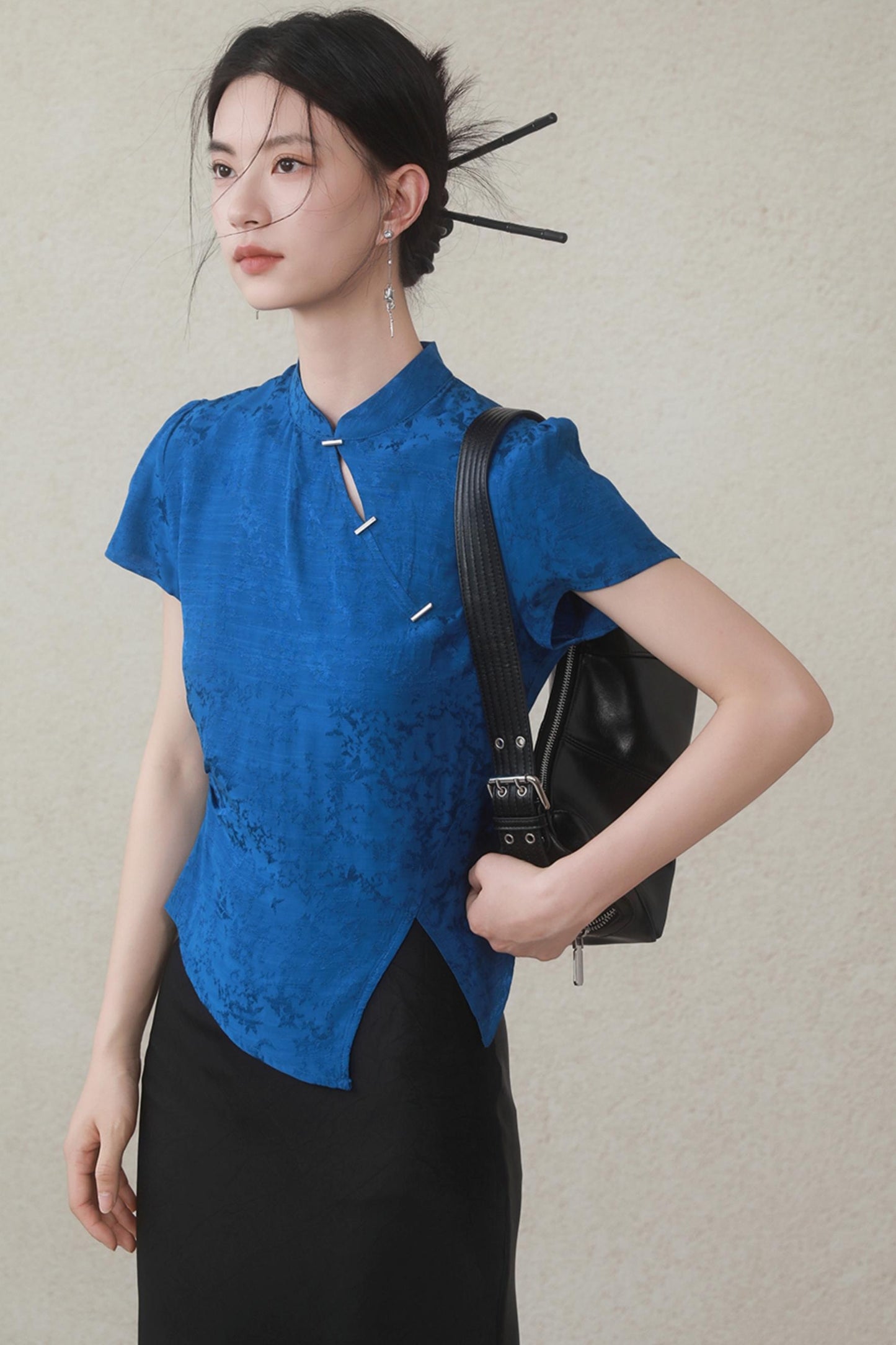 Klein Blue Chinese Shirt