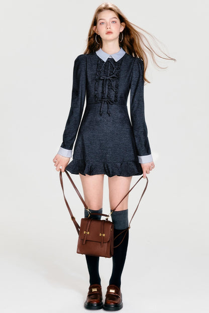 Color Clash Bow Dress