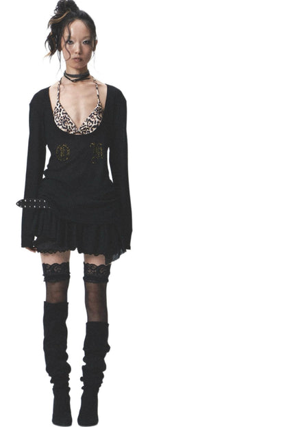 Flocked Sunshield Long Sleeve Skirt Set-Up