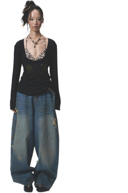 Distressed Denim Jeans