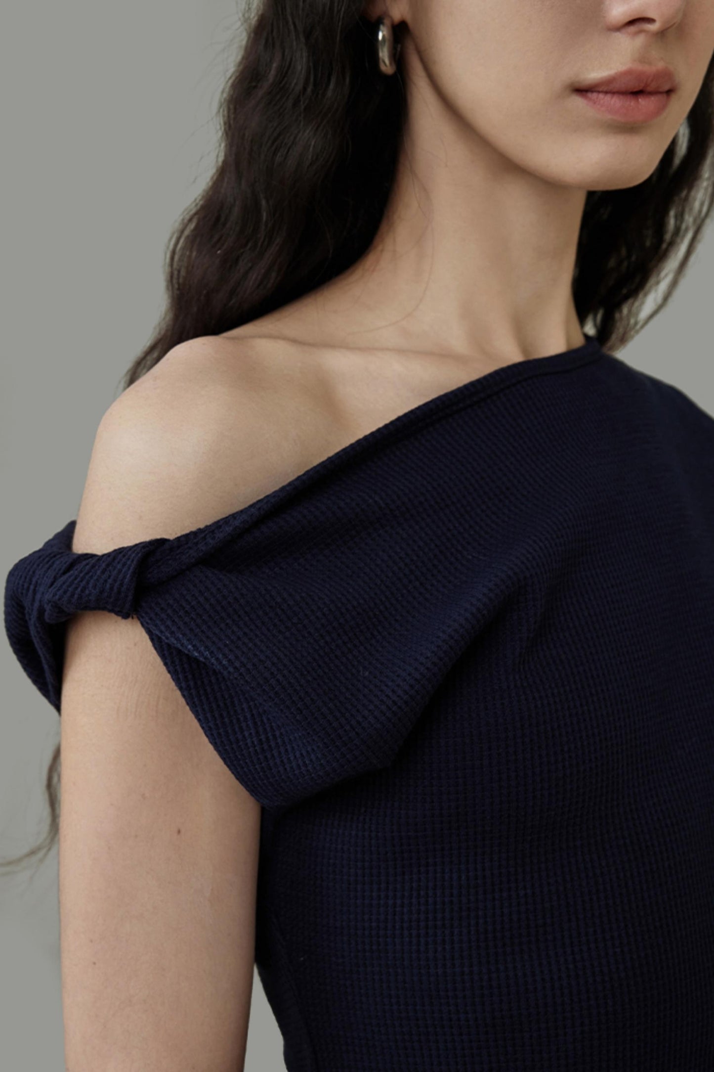 Elegant Slant Shoulder Top