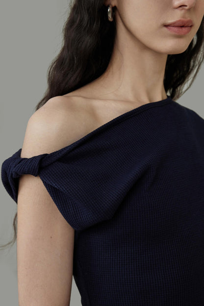 Elegant Slant Shoulder Top