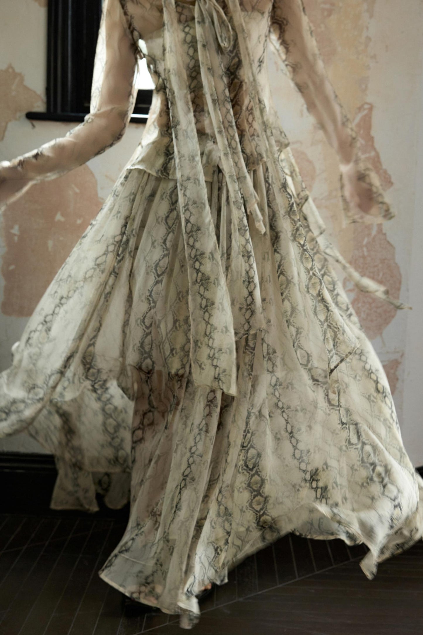 Snake Print A-line Skirt Set-Up