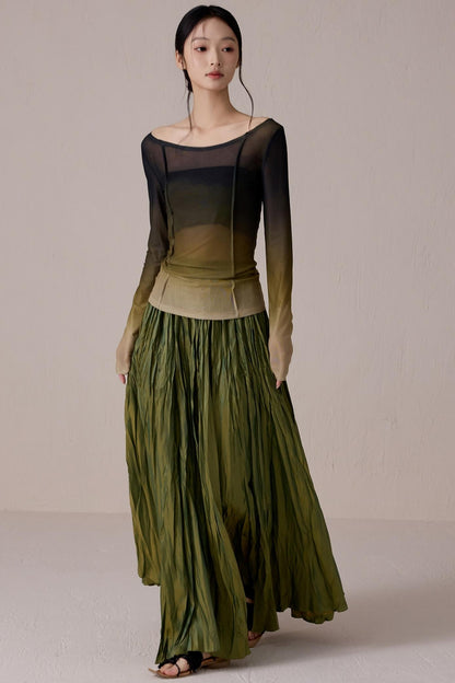 Slim Fit Gradient Mesh Tee