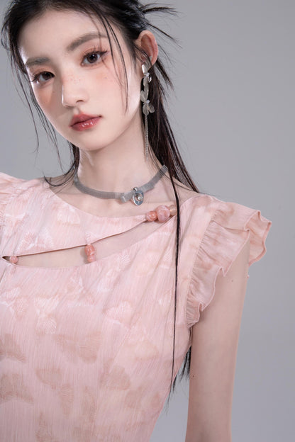 Floral Pink A-Line Dress