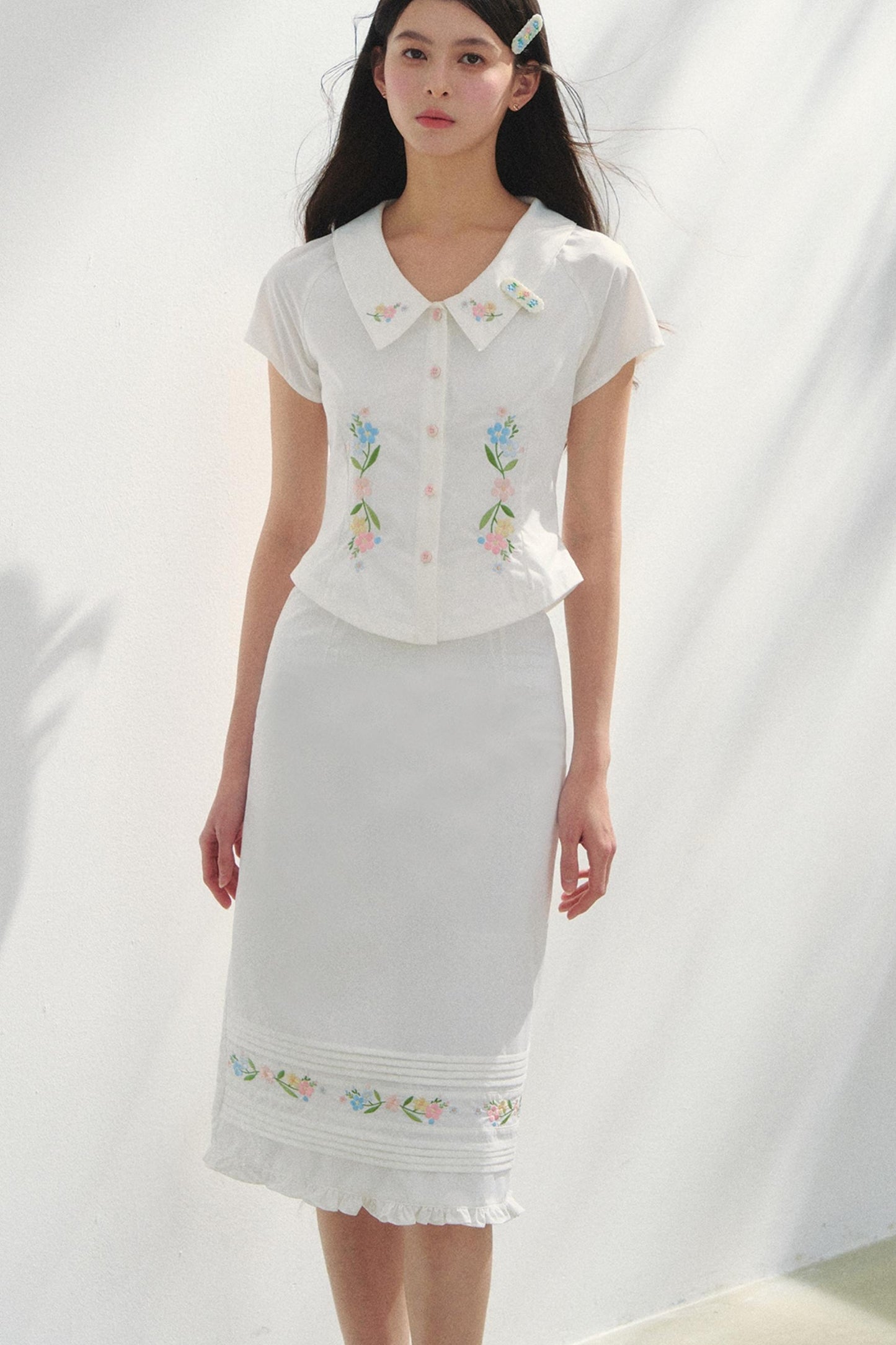 Floral Shirt & Skirt Set-Up