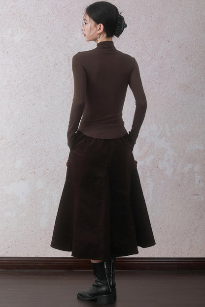 Three-dimensional Warm Semi-Turtleneck T-shirt