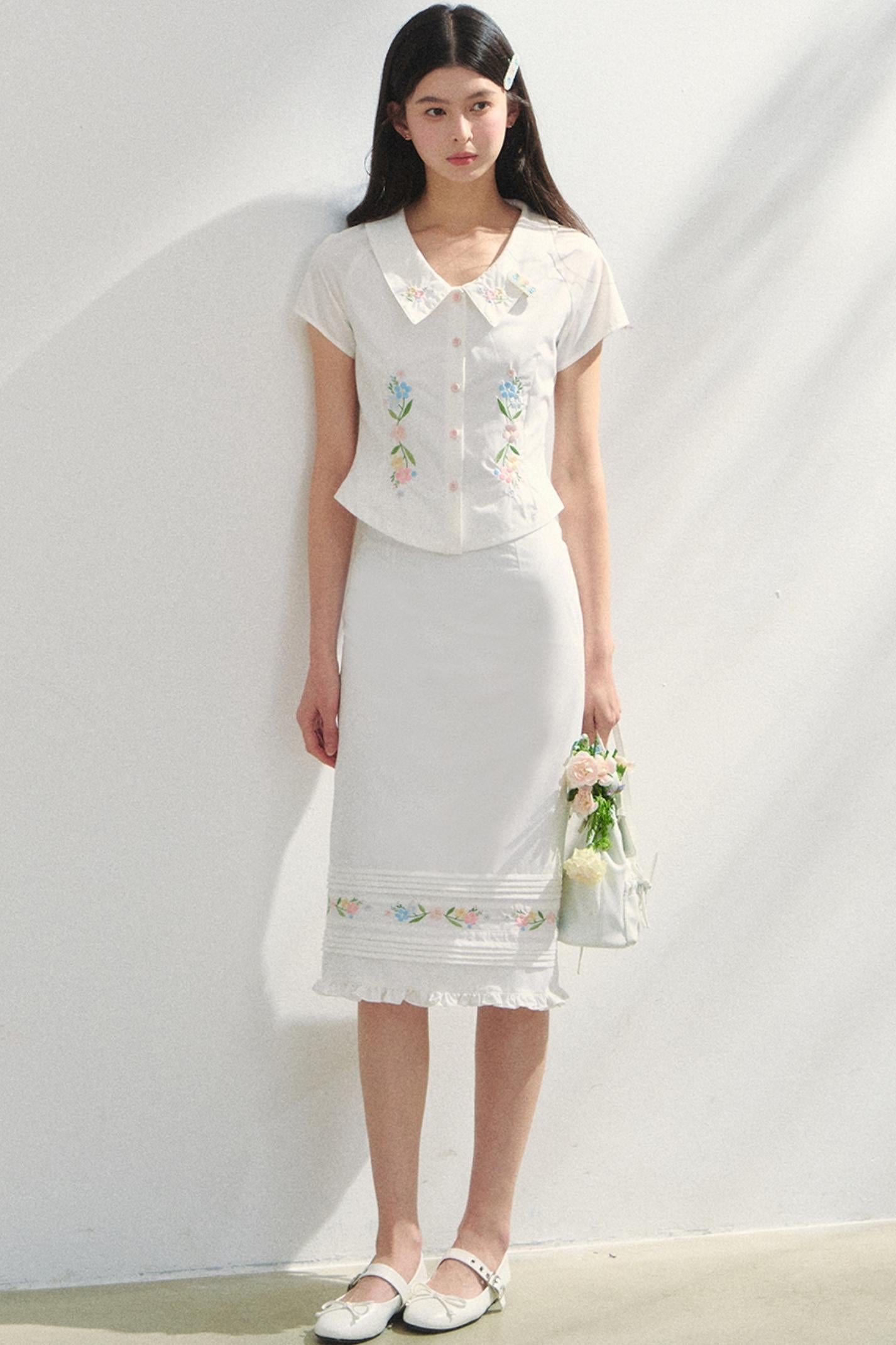 Floral Shirt & Skirt Set-Up