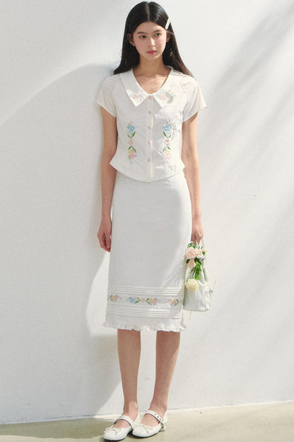 Floral Shirt & Skirt Set-Up