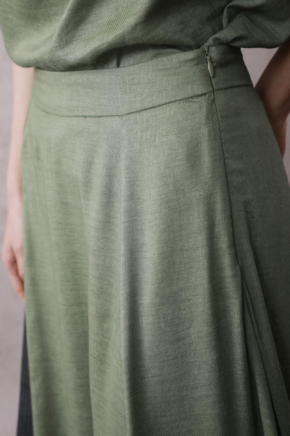 Lotus Green Cotton-Linen Tie Top Set