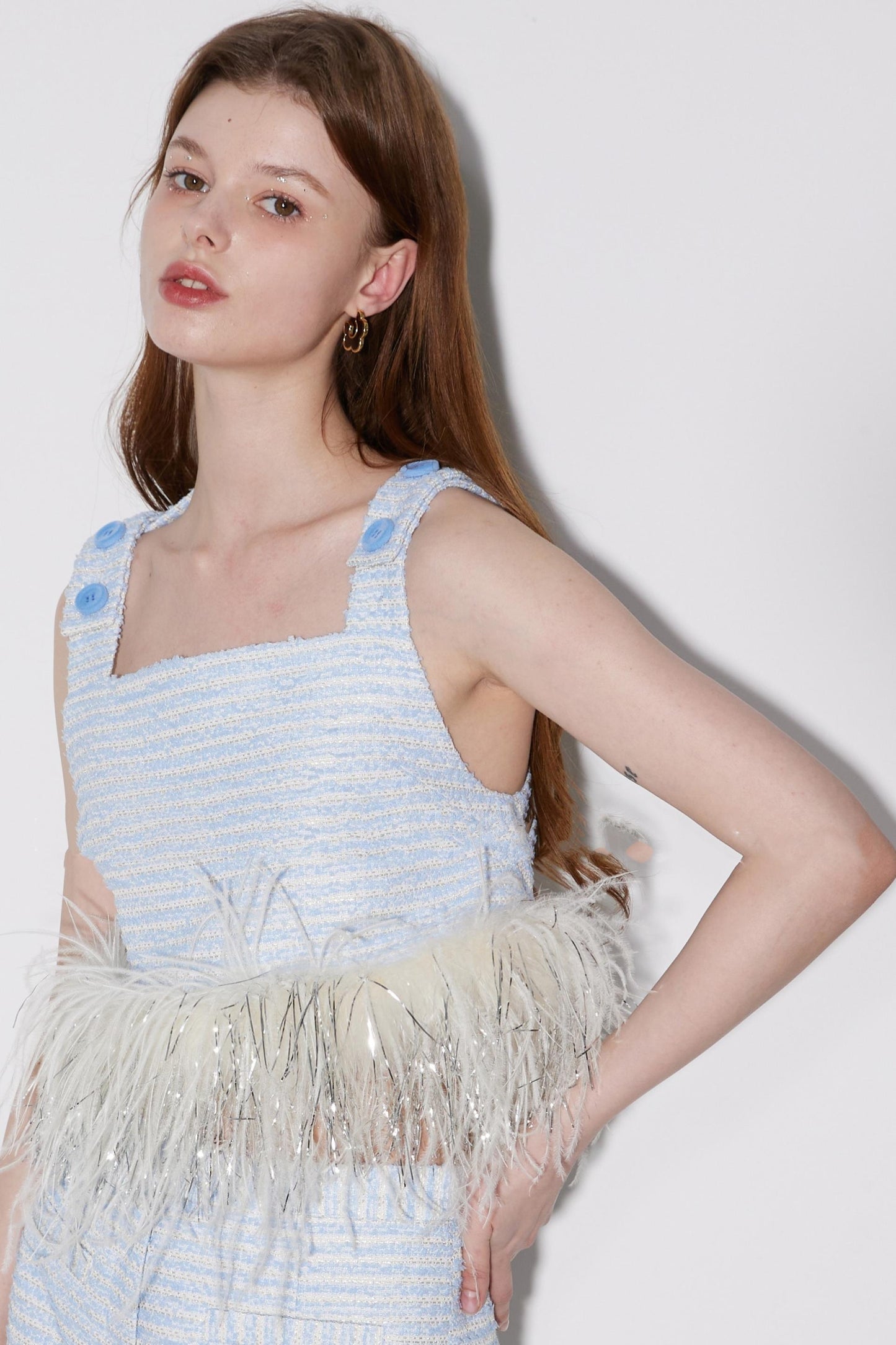 Luxe Tweed Silk Ensemble Top Set-Up