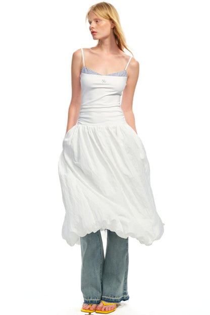 Color-Block Halter Maxi Dress