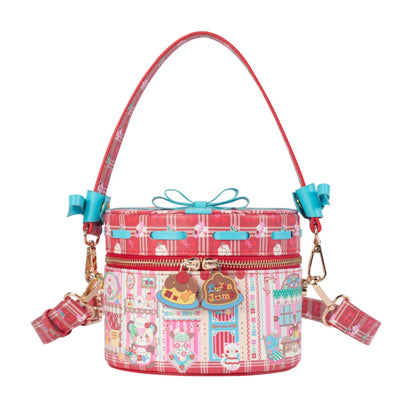 Red Check Bow Basket Bag