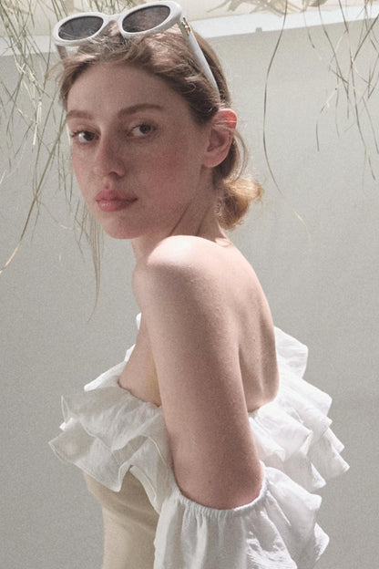 Ruffle Shoulder Top